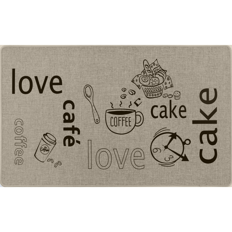 Tapis de cuisine à café poly love Belkaya