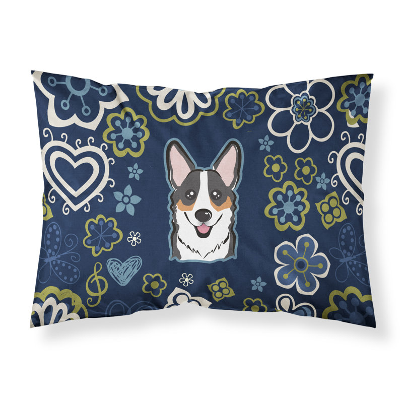 Taie d’oreiller floral, Corgi tricolore