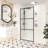 34 In. W X 72 In. H Fixed Framed Shower Door In Matte Black Finish With Patterned Glass