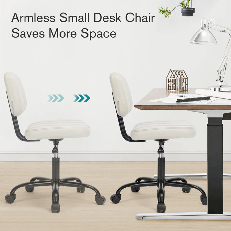 Ensemble de mobilier de bureau deux pièces, bureau d'écriture en L et petite chaise en similicuir, Blanc