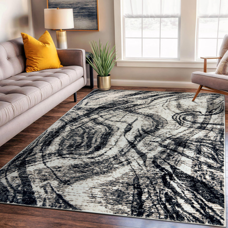 Tapis abstrait délavé, Rectangle 5 pi x 7 pi