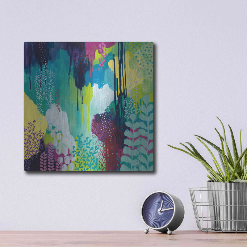 Red Barrel Studio® «Jewel Forest I» par Kathy Ferguson, art mural en métal, H 12 po x l 12 po