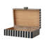 Boîte de rangement rayée en bois de manguier et résine fabriquée à la main avec bouton