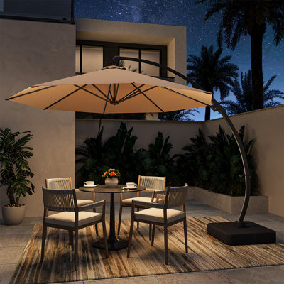 Adjustable Curved Cantilever Umbrella With Base