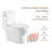Logmey 1.28 Gallons GPF Elongated Chair Height Floor Mounted One Piece Toilets (Seat Included)