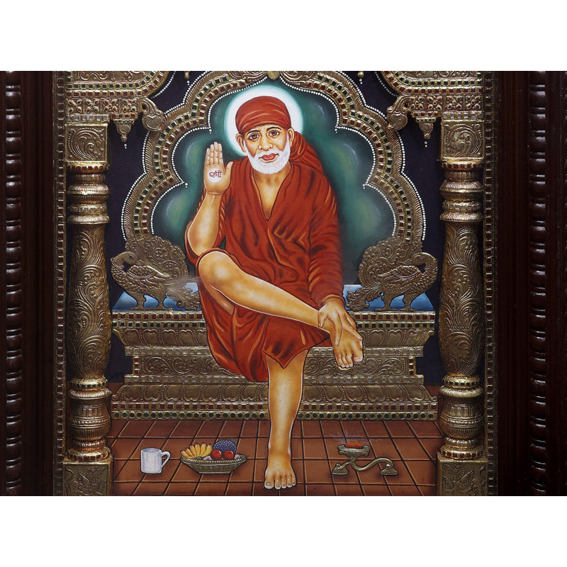 Shirdi Sai Baba | Couleurs traditionnelles avec or 24 carats