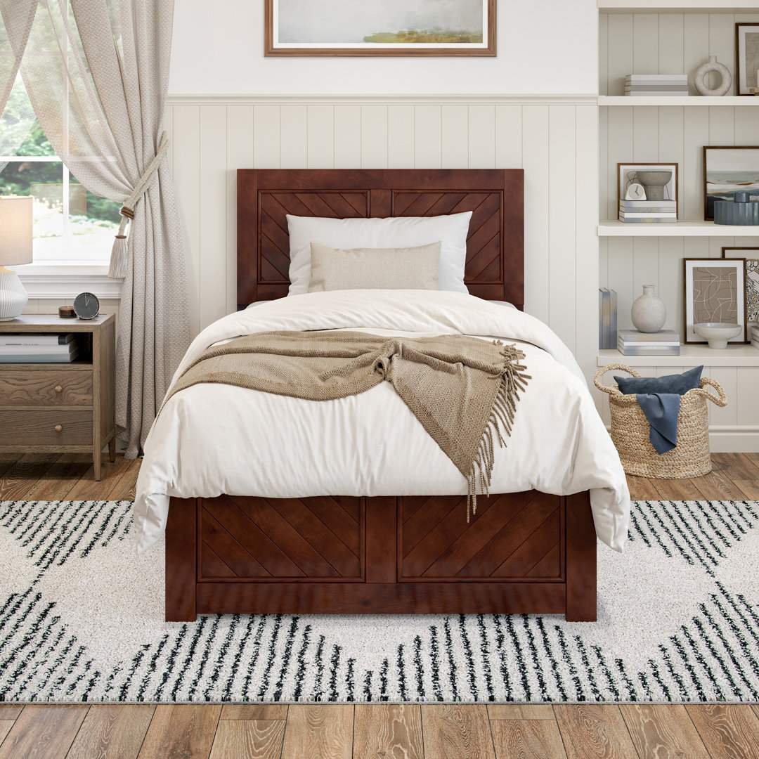 Jeinny Solid Wood Platform Bed with Matching Footboard Red Barrel Studio®