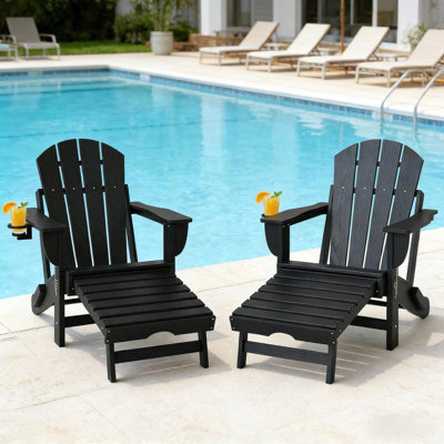 Fauteuil d'extérieur pliant, ensemble de 2 chaises Adirondack