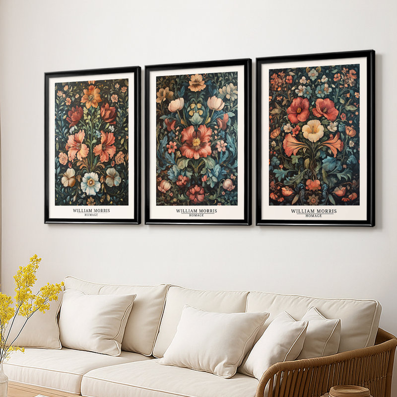 Collection sur toile encadrée sur mesure - Collection de 3 pièces de la collection de pièces de collection wm-38, Noir