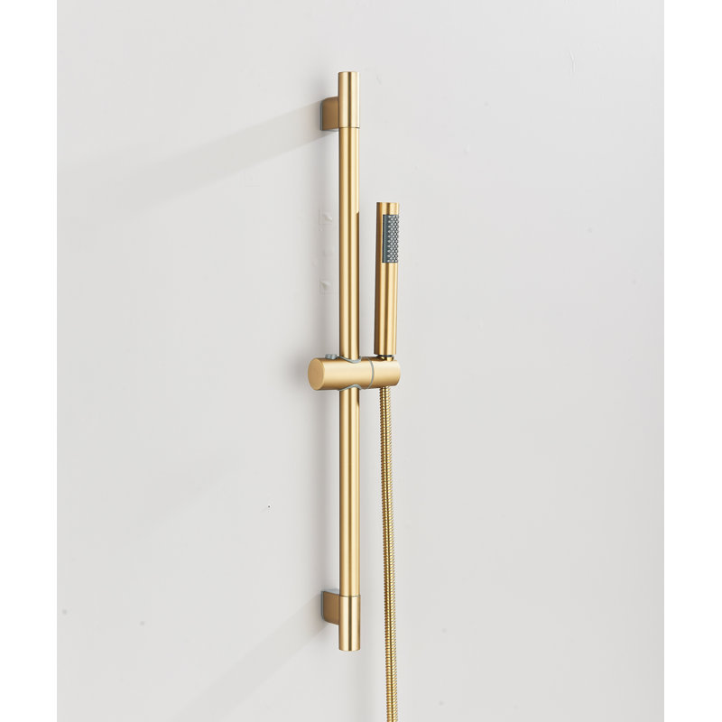 Hand Shower with Slide Bar, Handheld Shower with High Pressure Spray, Brushed Gold