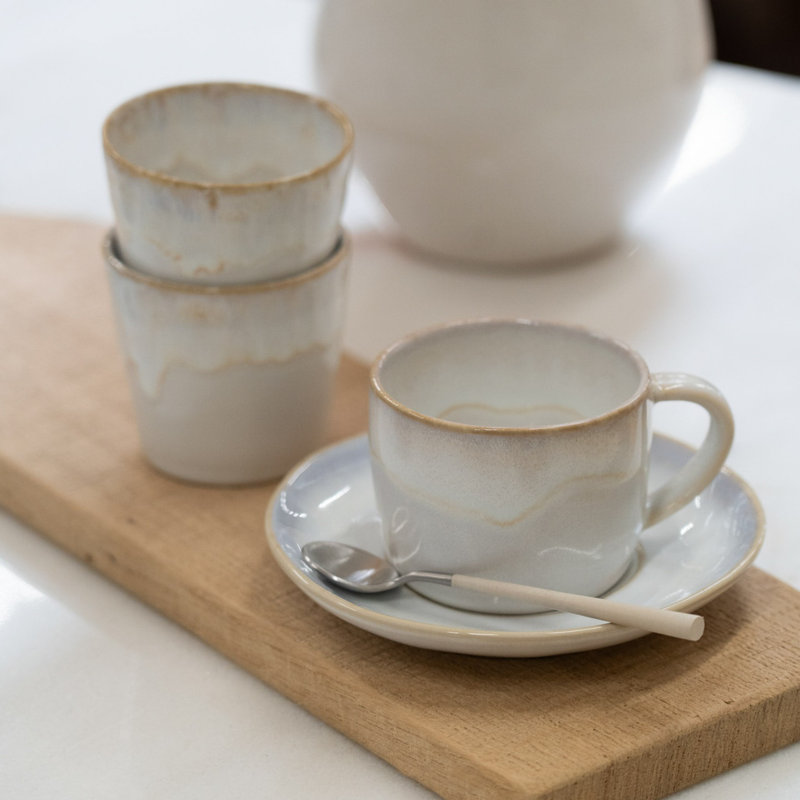 Eivissa Stoneware Teacup, Cream, 2