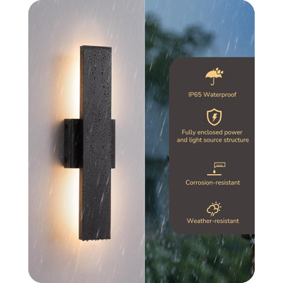 2 Pack LED Outdoor Wall Lights Dimmable