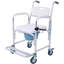 Chaise de chevet 4 en 1, fauteuil de douche avec roulettes de transport 4 roulettes