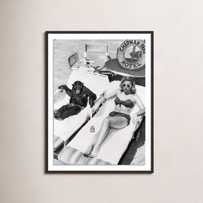 Amadeo "Woman Sunbathing with Chimpanzee" Print