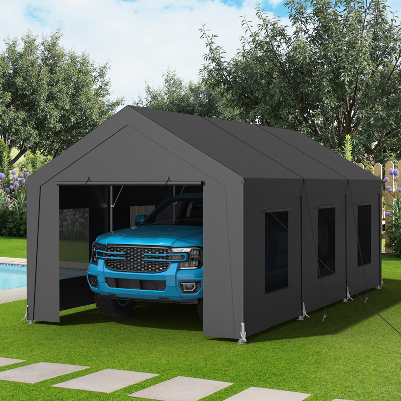 10 Ft. W x 20 Ft. D Heavy Duty Carport Portable Garage