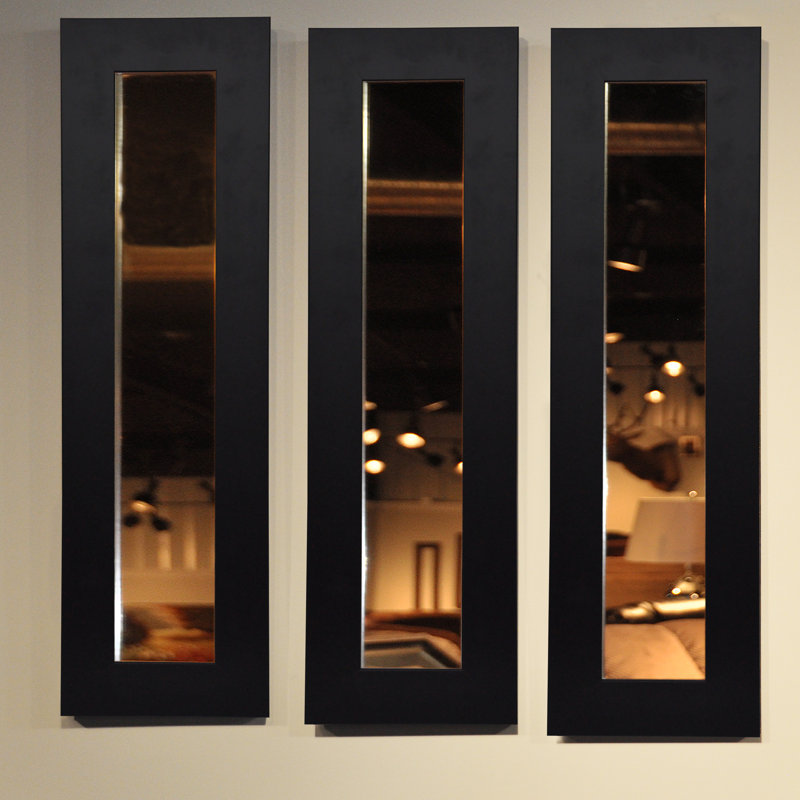 Scioli Flat Wall Mirror, 32.5" H x 11.5" W, Black