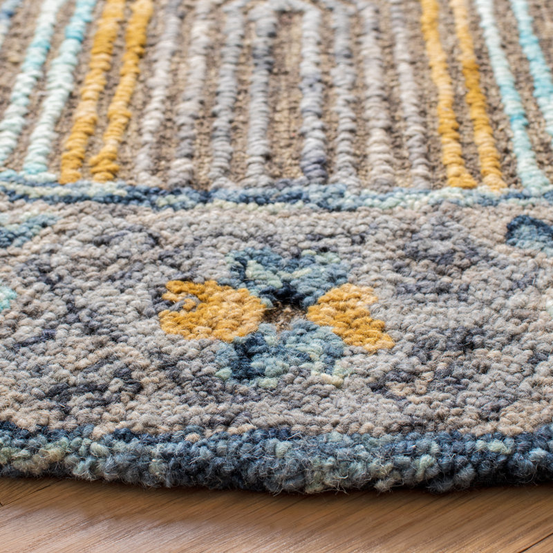 Tapis gris / beige en laine Brashear, Tapis de couloir 2 pi 3 po x 8 pi
