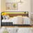 Corner Bed Frame With Led Light And Charging Station, Line Fabric Upholstered Bed With 2 Underbed Storage Drawers, Modern Daybed No Box Spring Needed/noise-free, Gray-222030704