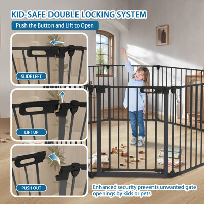 Multifunction Adjustable 8 Panels Safety Gate Fence
