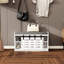 Banc de rangement élégant pour chaussures avec portes coulissantes et siège amovible - Rangement blanc pour plusieurs pièces