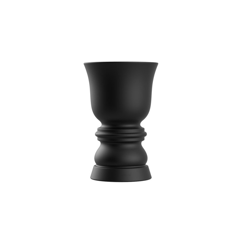 Suave Resin Pot Planter, Black, 25.75" H x 16.5" W x 16.5" D