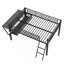 Lit mezzanine avec bureau Gaming, DEL, double, noir