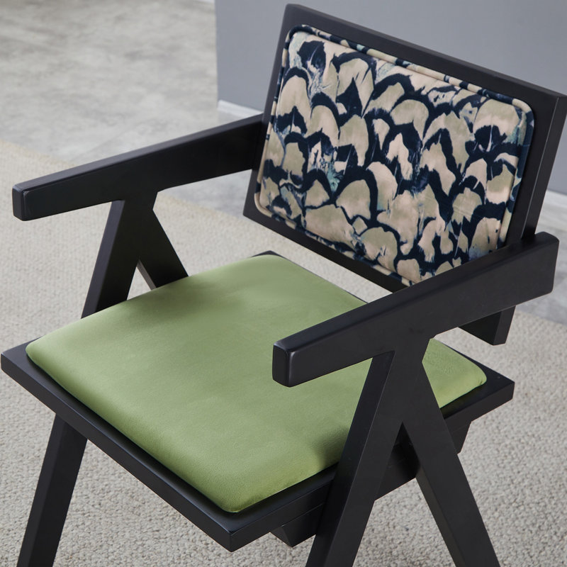 2 chaises de salle à manger, en bois d'hévéa massif, de style médiéval, avec accoudoirs, chaise de salon, simple et naturelle