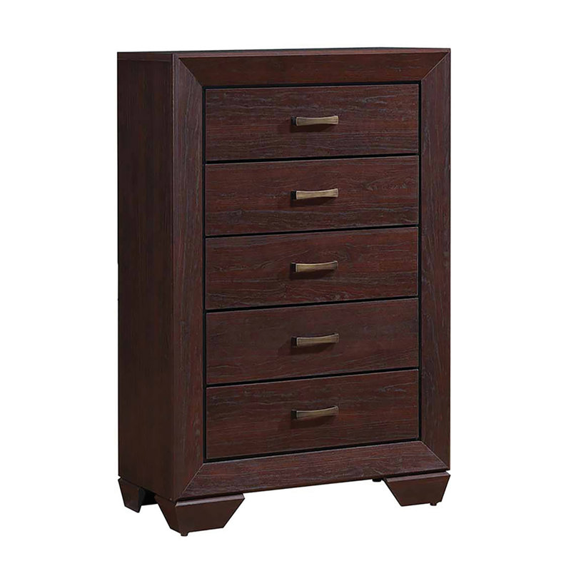 Ensemble de chambre à coucher avec commode 2 pièces Houston, Cacao foncé, Très grand