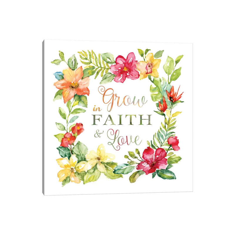 Tropic Faith Wreath by Nan - Print on Canvas, Wrapped Canvas, 93.98 cm H x 93.98 cm W x 1.91 cm D
