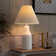 17.32"White Ceramic Table Lamp With White Folding Lampshade