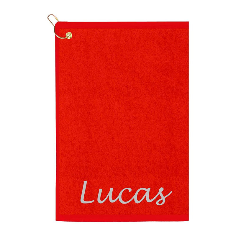 Cotton Embroidered Golf Towels Kitchen Towel, Red, Yes