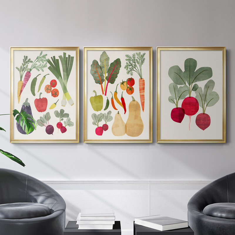 «Garden Offrant I», toile encadrée de qualité supérieure - prête à être accrochée, Cadre doré, H 30,5 po x l 45 po x P 2,5 po