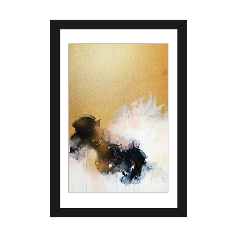 « all this glitters i », reproduction d’art sur toile tendue, H 32 po x l 24 po x P 1 po, Papier avec cadre noir, Blanc