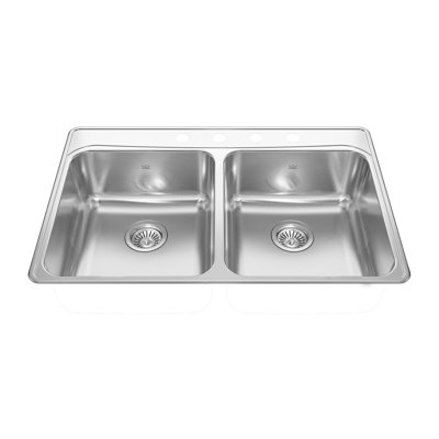 Creemore 33'' L Drop-In Double Bowl Stainless Steel Kitchen Sink