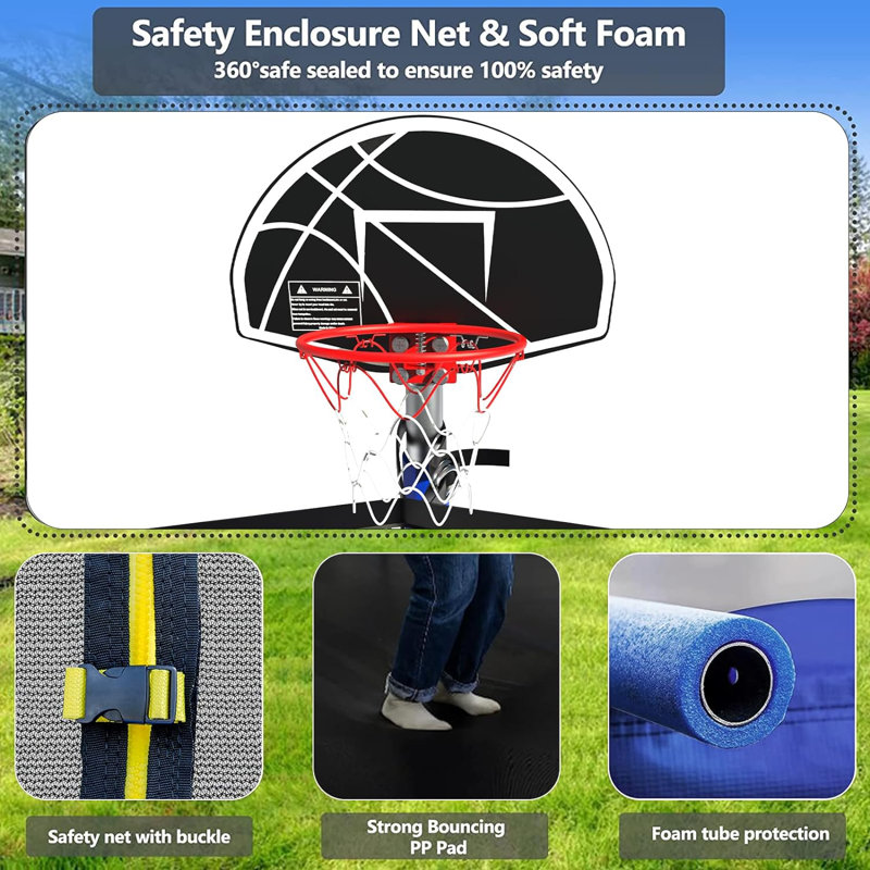 Trampoline de jardin rond avec enceinte sécuritaire Sapphome