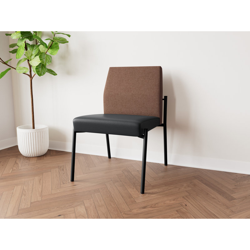 Lesro Chaise d'invité sans accoudoir Mystic, Noir, Archetype café / Modena graphite