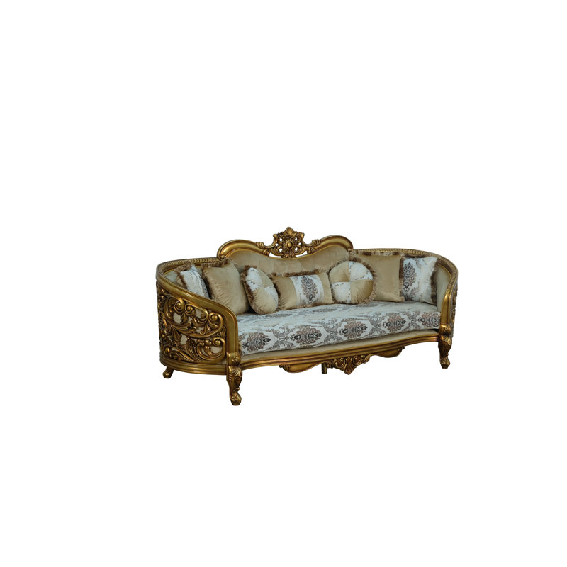 Sofa, Burgundy/Gold/Beige