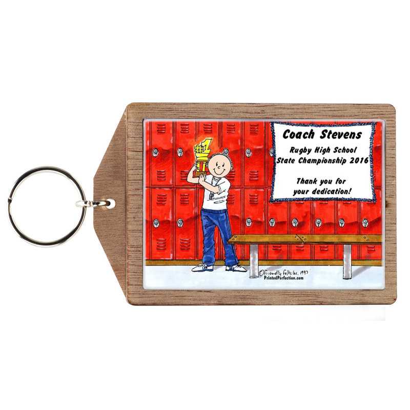 Personalized Coach - Male Wooden Key Chain