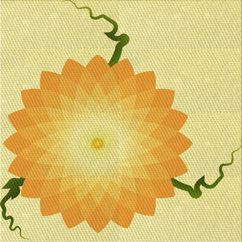 Floral Indoor Rug, Square 4'