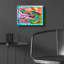 Alligator 3 pi par Dean Russo, art mural en verre acrylique, 16 po x 12 po