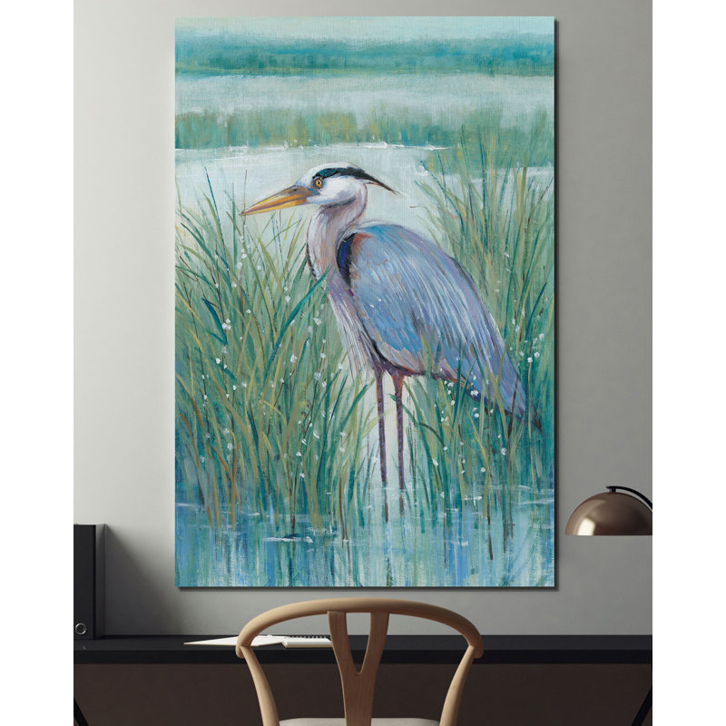 Wetland Heron II - impression, H 18 po x l 12 po, Toile tendue, Sans cadre