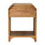 Mini table de chevet en chêne avec tiroir et tablette ouverte, beige et brun