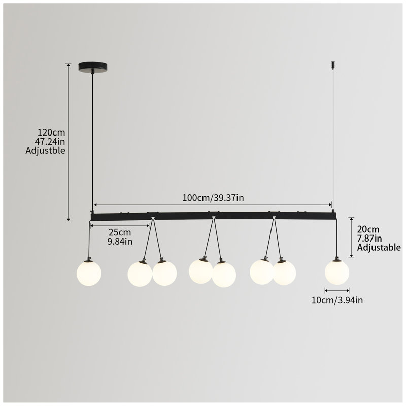 Broghan 8 - Light Sphere Globe Chandelier[No Bulb]