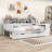Multifunctional Wooden Daybed with Built-in Desk, Side Storage Shelves and Drawers-1302649863-1302649857