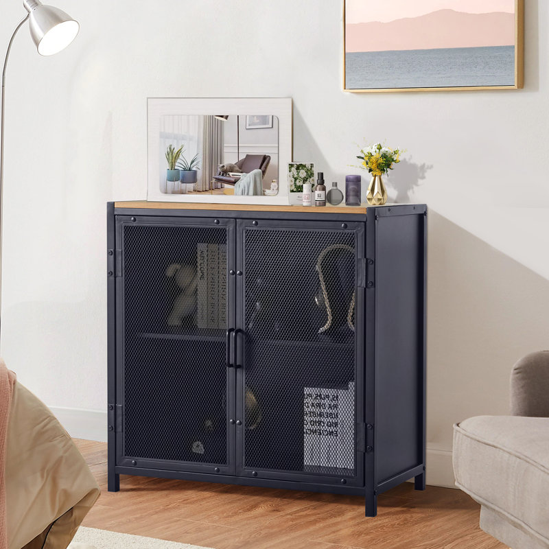 Armoire d'appoint Mendler, Naturel/noir