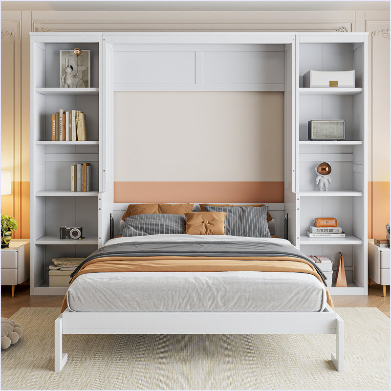 Murphy Bed With Desk And Bookshelf, Full