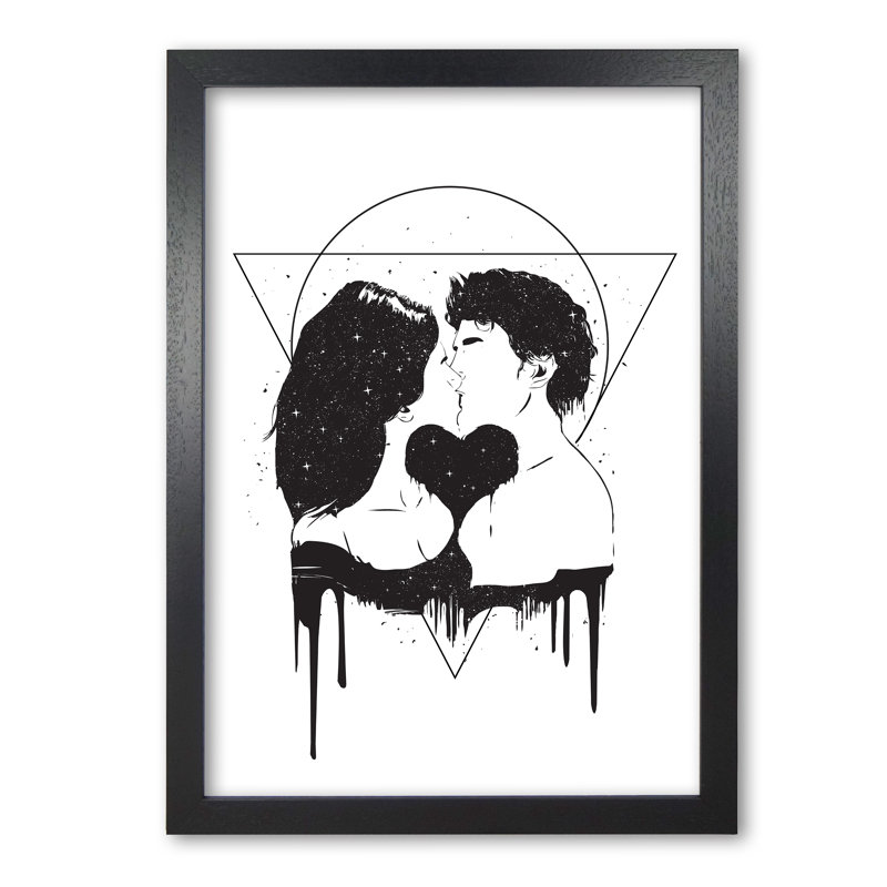 Cosmic Love by Mercedes Lopes Charro - Print, 42 cm H x 29.7 cm W x 5 cm D, Black Grain