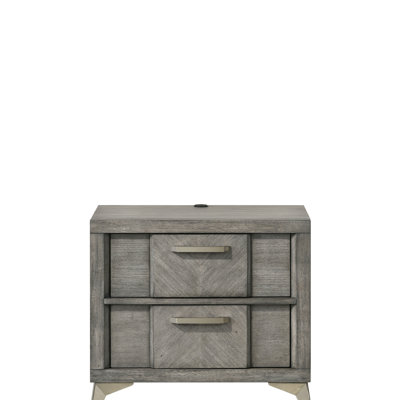 2 Drawer Nightsand In Bookmatched Veneers