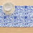 Table Runner, 100% Cotton, 16X108", Watercolor Flowers On Vines Blue-873367184