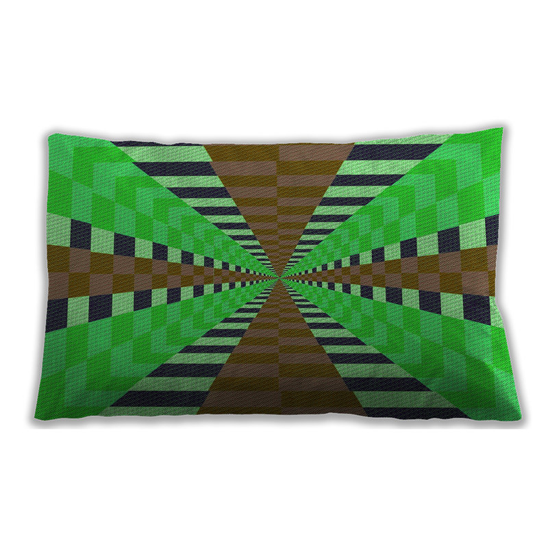 Coussin lombaire abstrait, Microsuède, Bleu